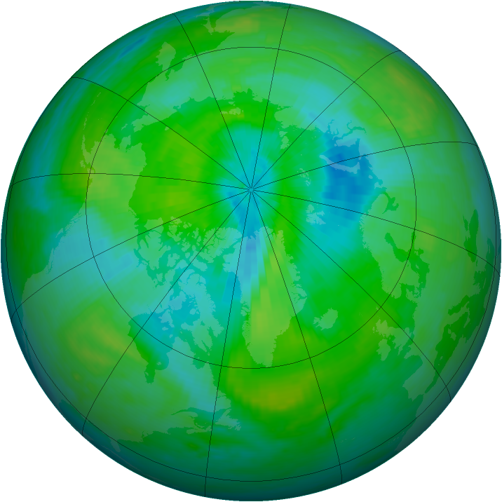 Arctic ozone map for 10 September 1987